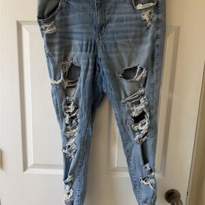 American Eagle Outfitters Light Blue Distressed Skinny Jeans